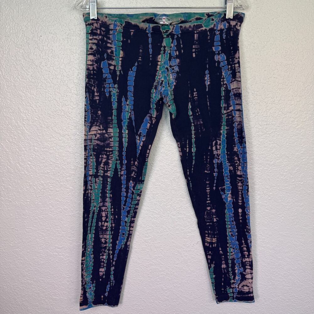 Hard Tail Forever Y2K Pants Womens Medium Tie Dye Low Rise Crop Capri Cotton Vtg